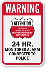 No Trespassing Surveillance Sign Weatherproof Aluminum 8"x12"