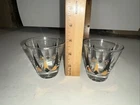 Vintage Golden Peaks 2-3/4" Shot Glass Anchor Hocking Atomic Golden Arrow MCM