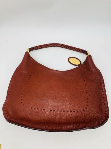 Auth Vtg Fendi Red Selleria Hobo Bag Preloved Satchel Very Good - Picture 12 of 19