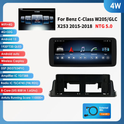 10.25'' Car Stereo Carplay GPS Radio for Mercedes W205 GLC X253 2015-2018 NGT 5.0