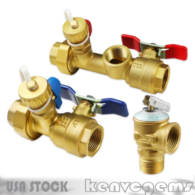 #ad #ad 3 4 inch Tankless Water Heater Isolation Valve Kit Pressure Relief CSA approved $68.99