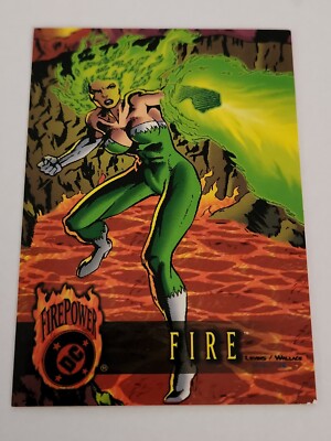 1996 DC Comics FIRE #07 Outburst Firepower Embossed Card  