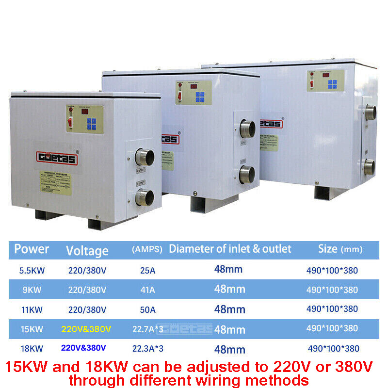 5.5KW 9KW 11KW 18KW calefacción de piscina calefacción de piscina intercambiador de calor piscina bomba de calor