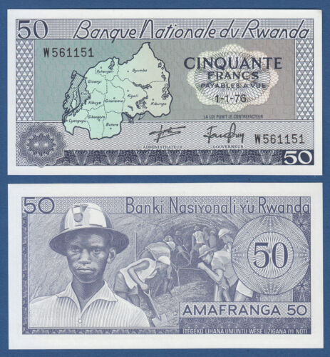 RUANDA / RWANDA 50 Francs 1976 UNC P.7 c - Afbeelding 1 van 1