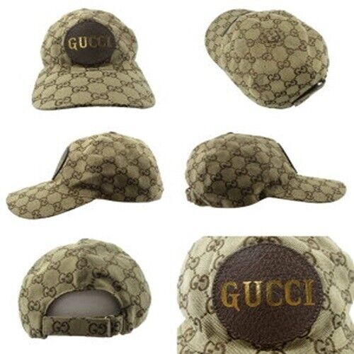 Authentic GUCCI gg canvas baseball cap 576253 leather patch Authentic GUCCI gg canvas baseball cap 576253 leather patch