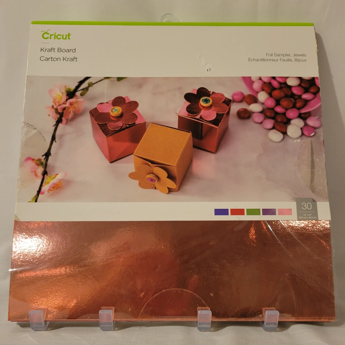 Cricut 30 12x12 Kraft Board Foil Sampler Sheets, Jewels, Cricut Kraft Board