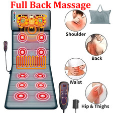 Full Body Electric Massage Mat Cushion Back Massage Pad w/ Heat Vibration Timer