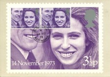 GB 1973 ROYAL WEDDING PHQ (4) CANCELLED FDI ON OBVERSE