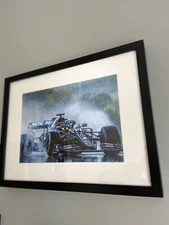 NEW Lewis Hamilton F1 HD Photo.  Black Frame Formula 1 Wet Race Print, Fast Post