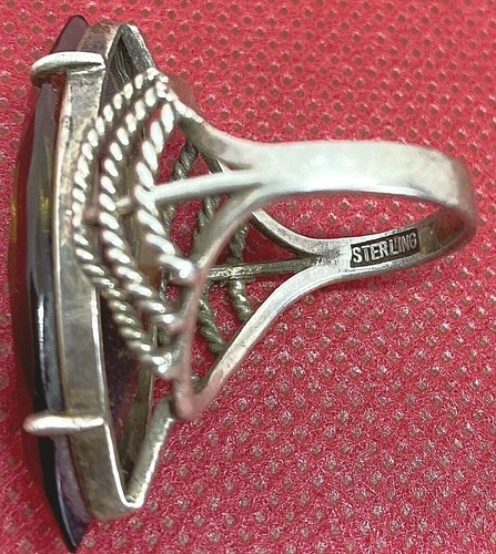Vintage sterling, smoky topaz ring - Picture 5 of 5