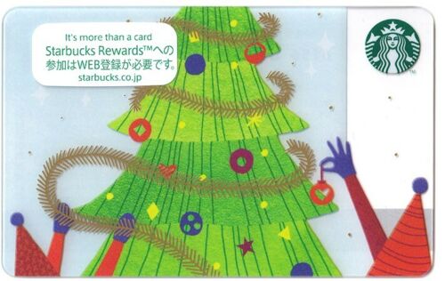Rare mark Starbucks card Japan 2018 Christmas-Christmas tree PIN intact #147 - Picture 1 of 2