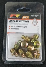 Performance Tool Grease Fittings 1/8" NPT Straight 10 Pieces #W54241