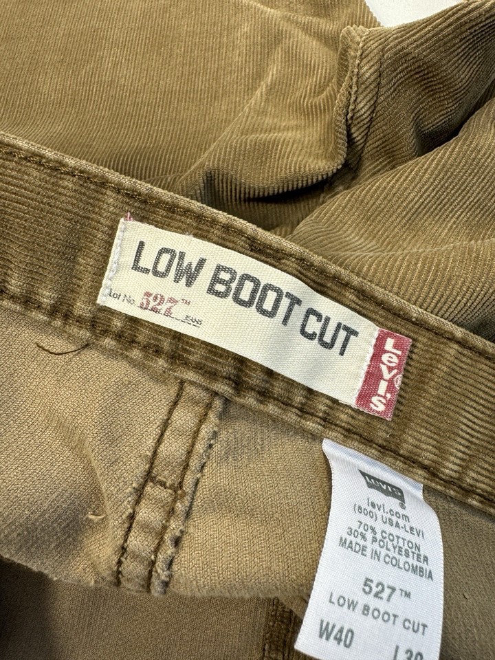 Levis 527 Boot Cut Corduroy Brown 40x30 (40x32) White Tab Casual Work
