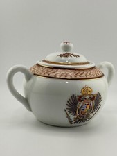 Antike Porzellan Zuckerdose ~ Kaiserreich Österreich Adler ~ 19. Jahrhundert