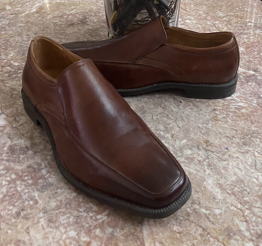 New Florsheim Men's Forum Brown Moc Toe Slip On Shoes #14154-221