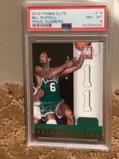2012 Panini Elite Bill Russell PSA 8 #15 Card Prime Numbers Celtics NEW Case