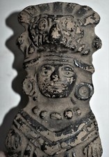 ORIG $1099 WOW! PRE COLUMBIAN VERACRUZ OFFERING BOWL, bird headress 5in PROV