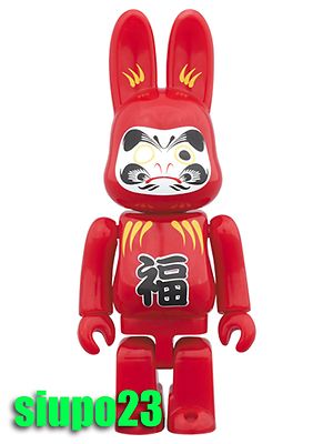 Medicom 100% Bearbrick Rabbrick ~ Sky Tree Daruma R@bbrick Red
