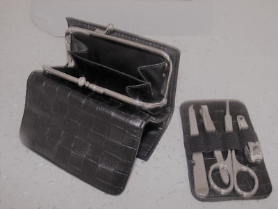  Ladies Black Purse French 5 Piece Manicure Set- Gift packaged. Unique Special