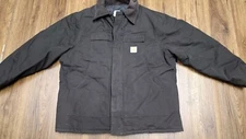Carhartt Jacket Mens 52 Regular Black Duck Canvas Artic Quilt Lined C03 BLK