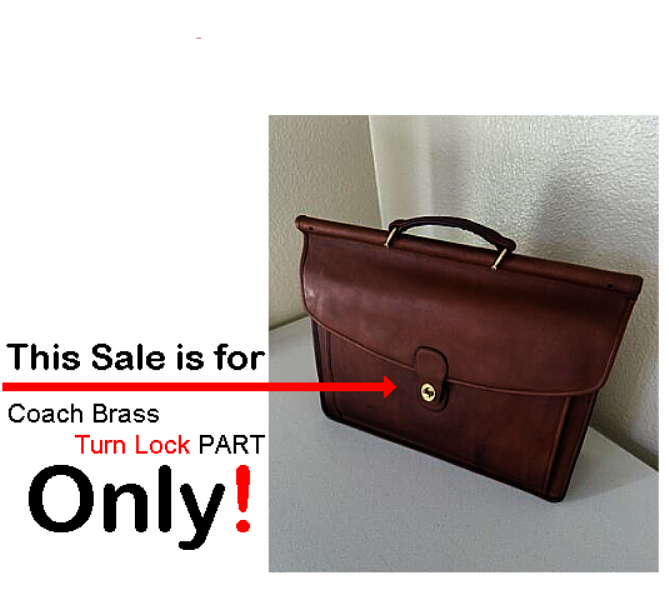 Coach Briefcase Turn Lock Hand Bag Replacement Part ~ Solid Brass