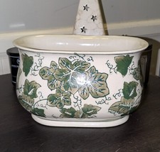 Ivy Patterned Ceramic Jardiniere Planter