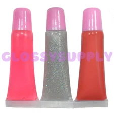 50PC Wholesale Custom Lip Gloss - Pink Top Squeeze Tubes 10ml