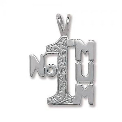 Sterling Silver No. 1 ' MUM ' pendant 