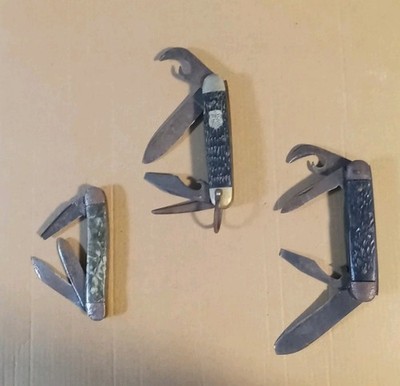Lot of 3 Pocket Knives: 1 Boy Scout 1960 Pocket Knife plus 2 Unbranded
