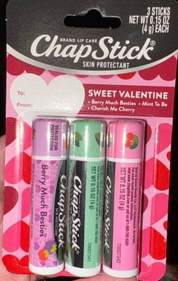 ChapStick Sweet Valentine Lip Balm Berry Much Bestie+Mint 2 Be+Cherish Me Cherry