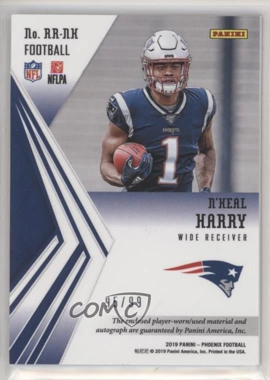 2019 Phoenix Rising Rookie Material Signature Football /99 N'Keal Harry Auto RC - Image 2 of 2