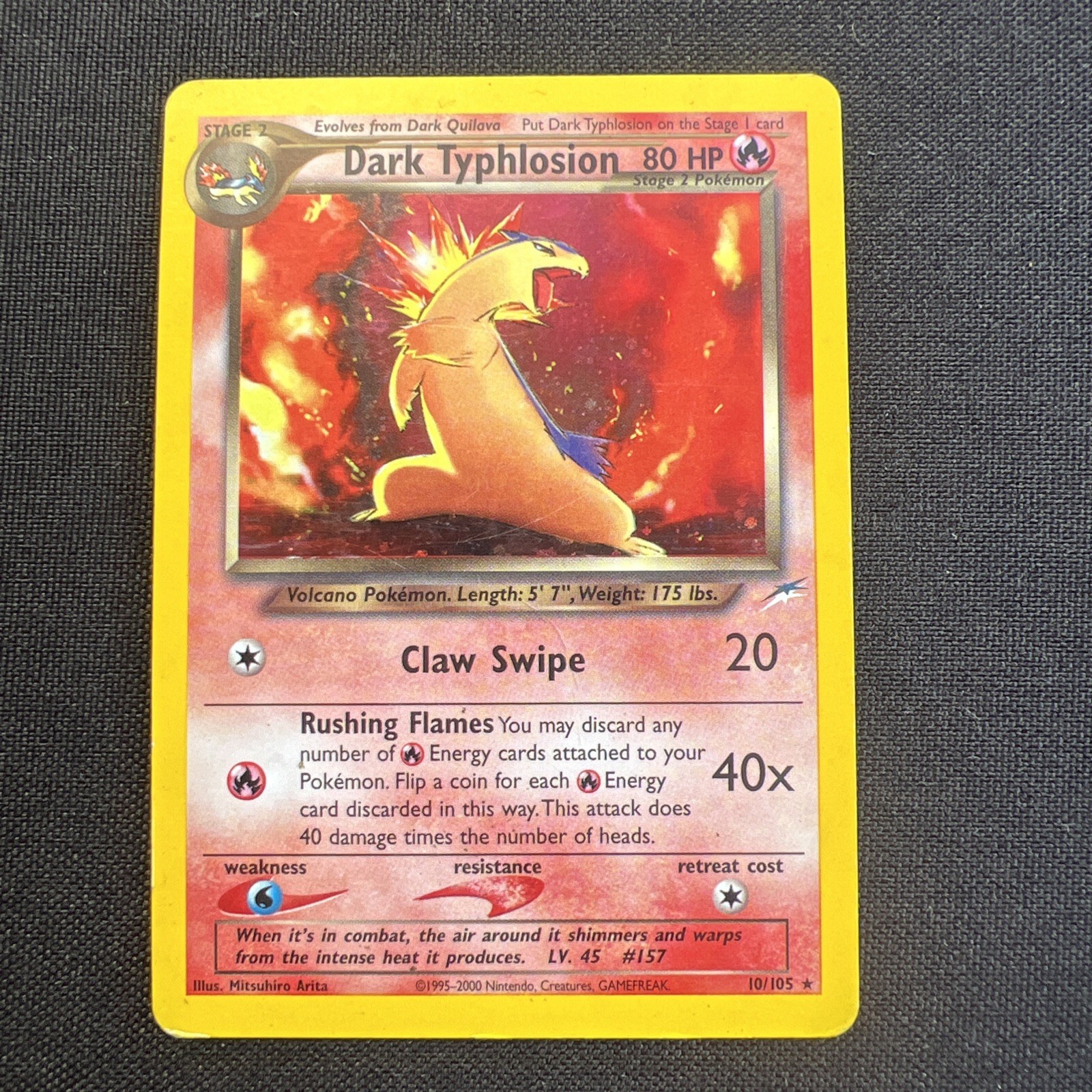 Pokémon Dark Typhlosion 10/105 Neo Destiny Holo Rare Pokemon Card HP/MP