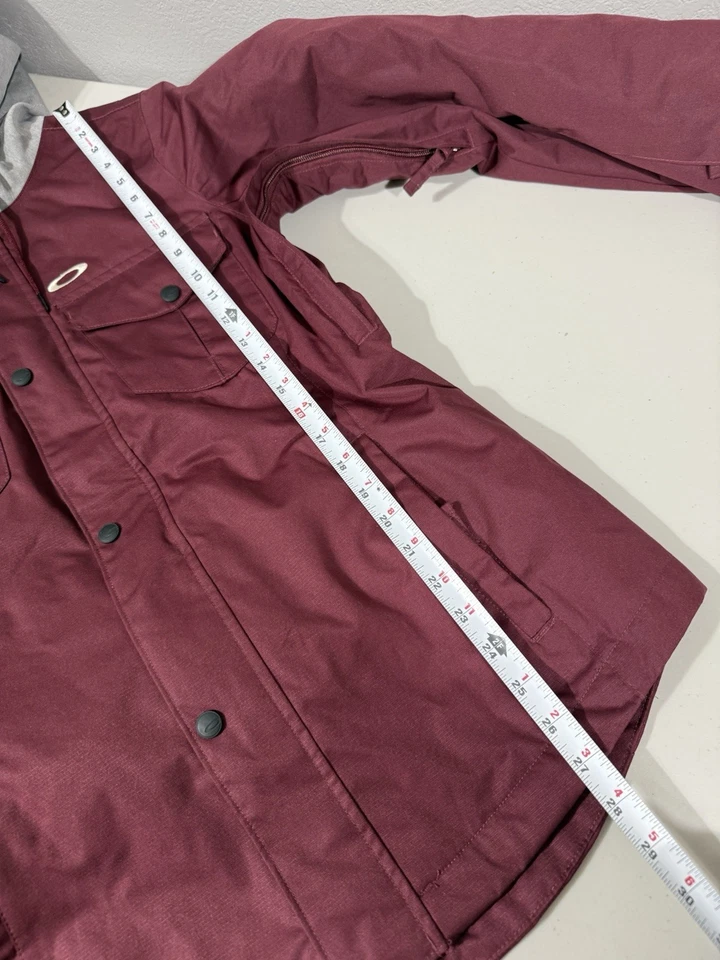 Oakley Charlie BZI Jacket Burgundy Hooded Winter Women's S Skiing Snowboard Coat - Image 2 of 4