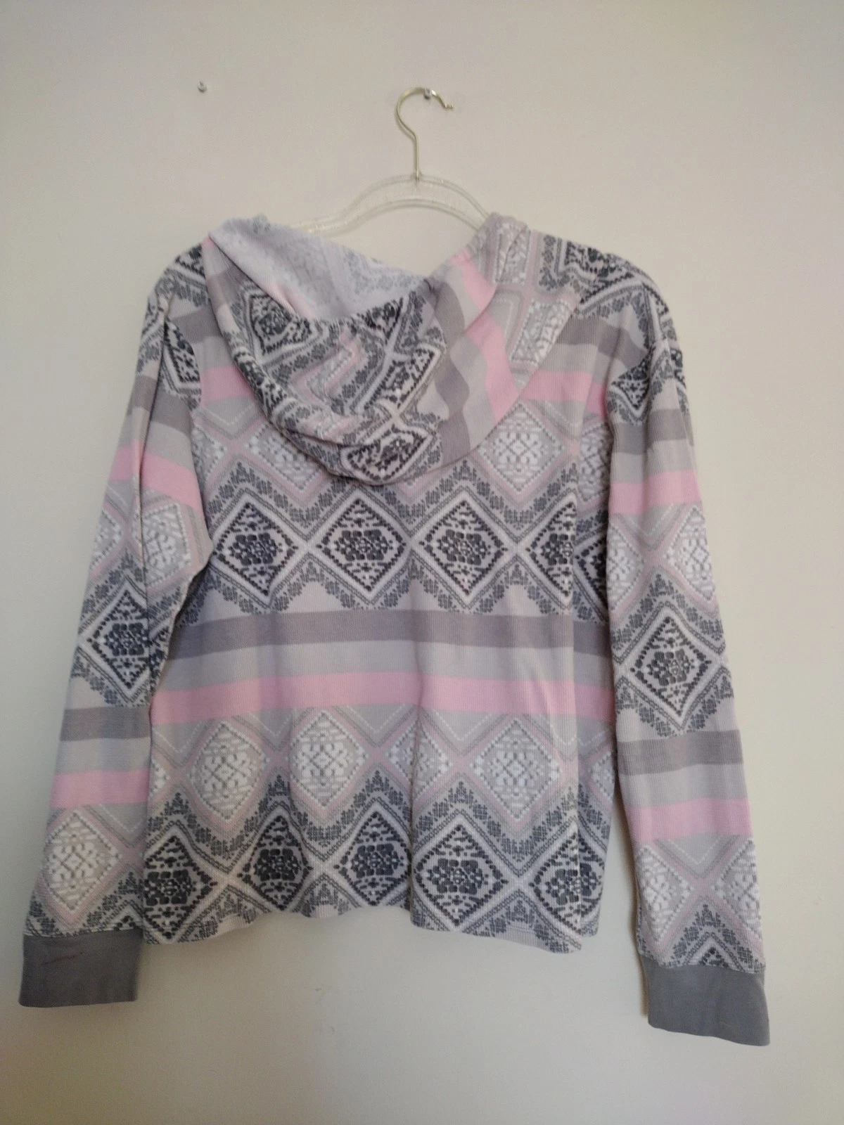 UNDERCOVER Maglione Victoria Secret donna grande grigio rosa preppy termico manica lunga felpa con cappuccio