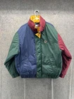 Vintage Tommy Hilfiger Jacket Mens Large Multicolor Colorblock Bomber Crest 90s