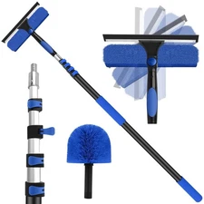 26FT Window Washing Kit with Extension Pole,High Reach Duster Kit,Cobweb Dust...