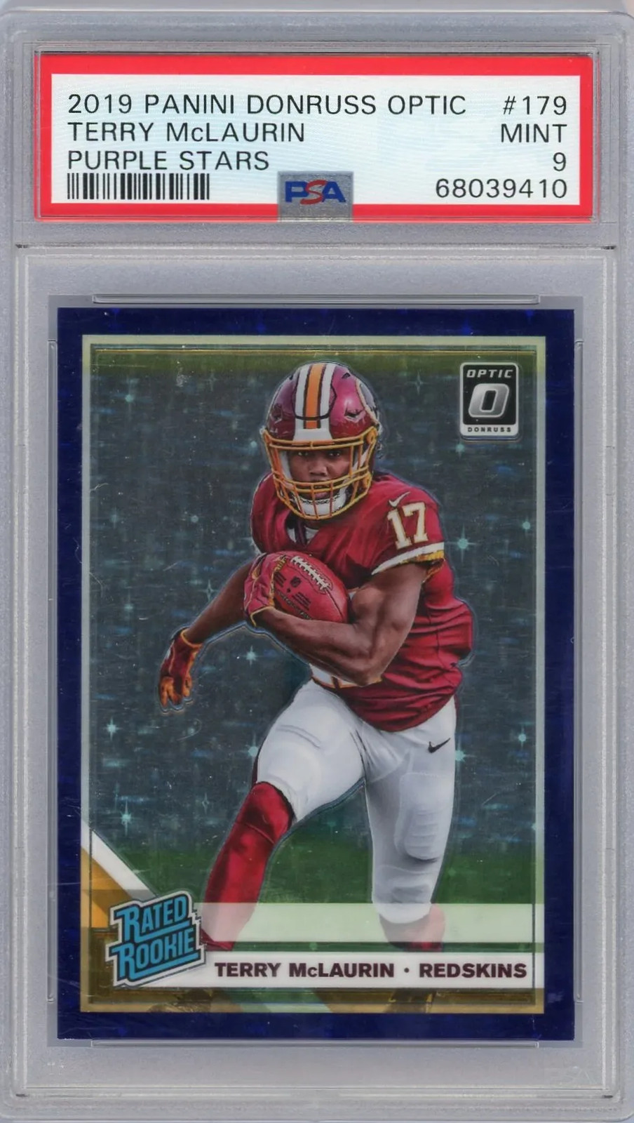 2019 Donruss Optic Terry Mclaurin #179 PSA 9 Rookie Purple Stars Refractor /25
