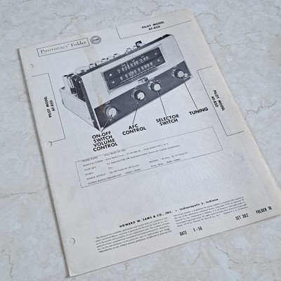 Pilot AF-850 AM FM Tuner Manual 1956 Howard Sams Photofact Illustrated