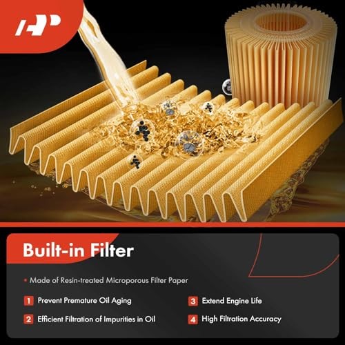  Engine Oil Filter Housing Adapter Assembly [with Gasket Kit] Compatible with  - Picture 7 of 8