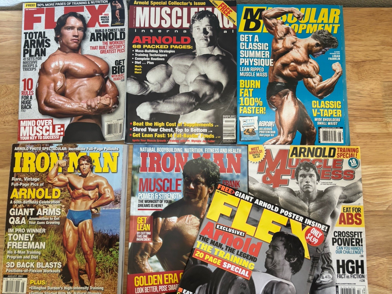 Vintage Arnold Schwarzenegger Bodybuilding Magazine Lot (6)
