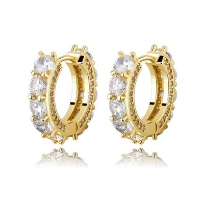 Aretes 14K Brincos Femininos Pendientes Joyeria Fina de Moda De Oro Para Mujer