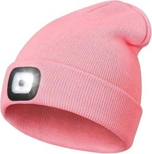 Image of Unisex LED Beanie Torch Hat USB Rechargeable Battery 5 Hours High Powered Light.