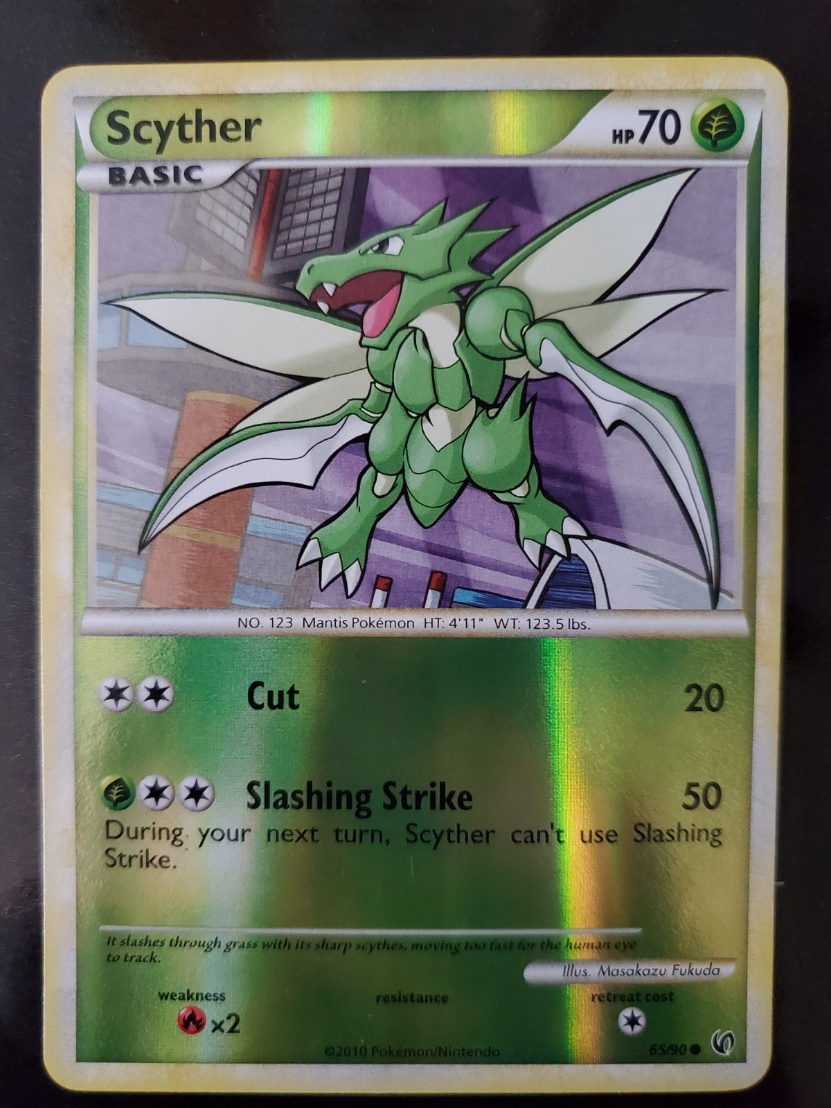 Scyther 65/90 Reverse Holo Pokemon TCG Card HGSS Undaunted Lightly Played LP