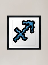Zodiac sing Sagittarius (blue) Fram Framed Wall Art Poster Canvas Print Picture