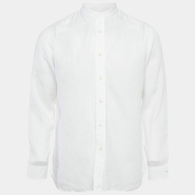 Prada White Cotton Long Sleeve Shirt M