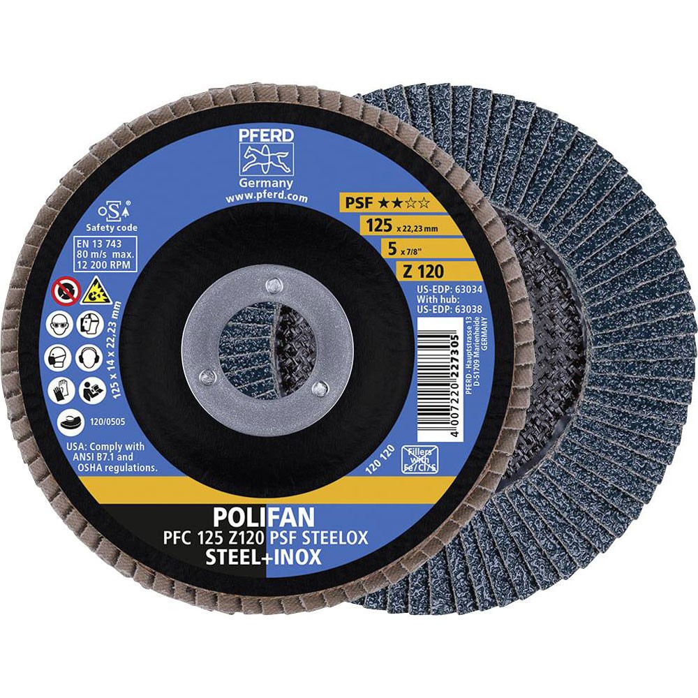 PFERD PFC125Z120 Flap Disc 125mm aggressive Cutting 10pcs