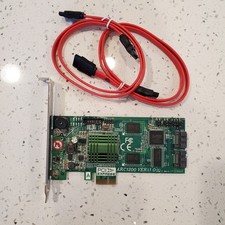 Areca ARC-1200 RAID card, 2-port 3Gbps PCIe x1, SATA cables