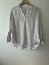 Uniqlo Linen Blouse with V-Neck in pastel lilac Size S 100% Linen