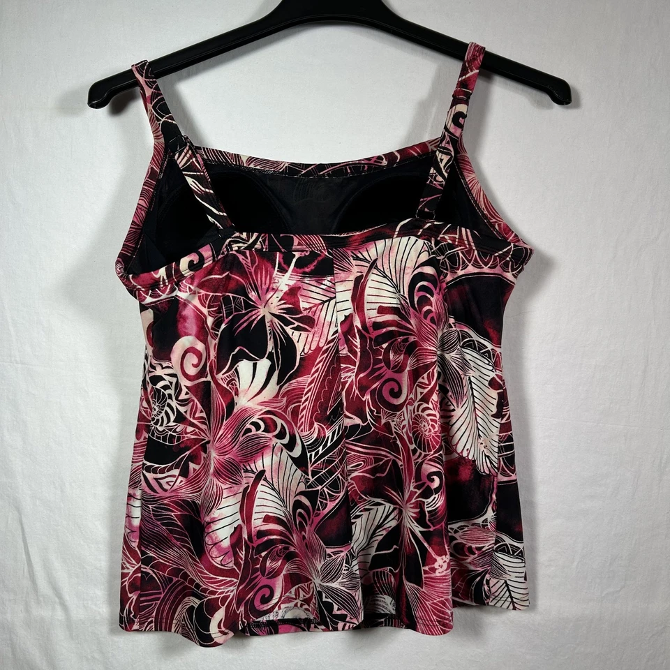 Tankini de natación floral Croft Barrow para mujer talla 18W rojo negro Foto 2 de 4