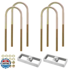 Racewill 1/2 inch Universal Leaf Spring Lowering Block Kits, 5" Length x 2-1/